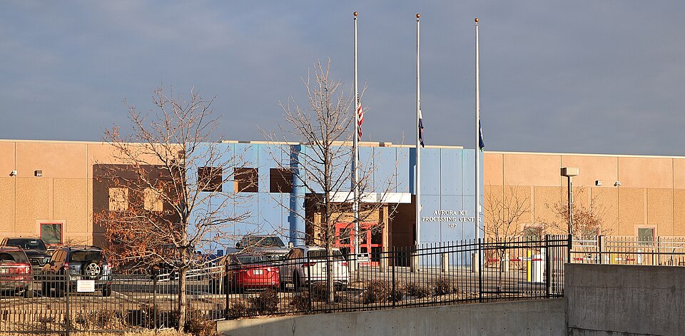 The Aurora ICE Processing Center, located at 3130 North Oakland Street in Aurora, Colorado.