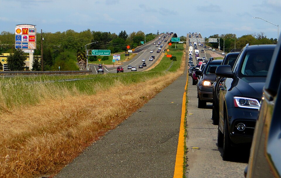 Interstate 80 (I-80) is a major east–west route of the Interstate Highway System, running between the U.S. states of California and New Jersey. The highway has its western terminus in San Francisco. From there it heads east across the Bay Bridge to Oakland, where it turns north and crosses the Carqu