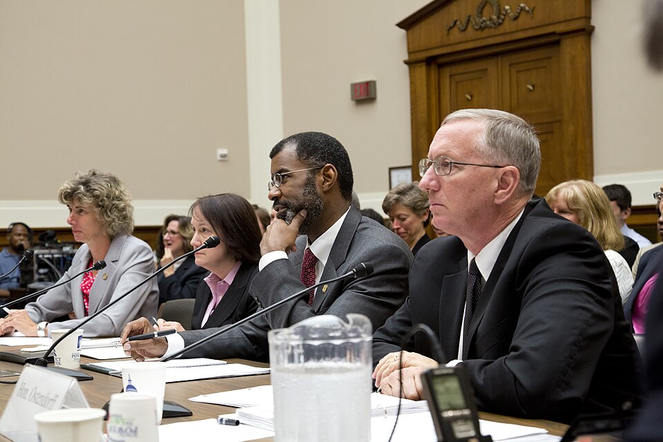 NRC Chairman Allison Macfarlane, far left, and (left to right) Commissioners Kristine Svinicki, William Magwood and William Ostendorf appear before joint House Energy and Commerce subcommittees on July 24, 2012 to answer questions ranging from commission voting procedures to various aspects of waste