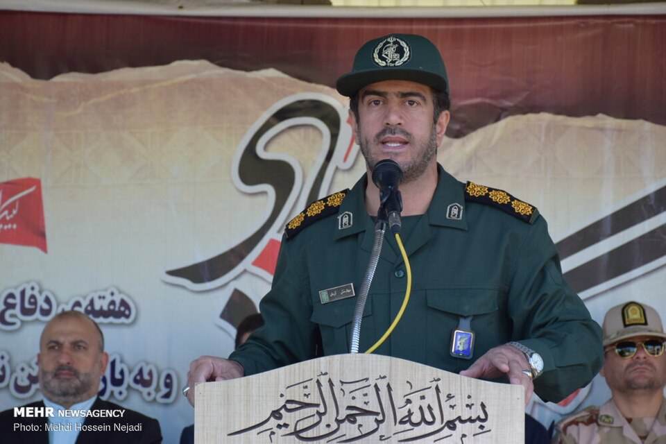 This photo is from a parade of Army, IRGC, and law enforcement forces in Astara, Iran.