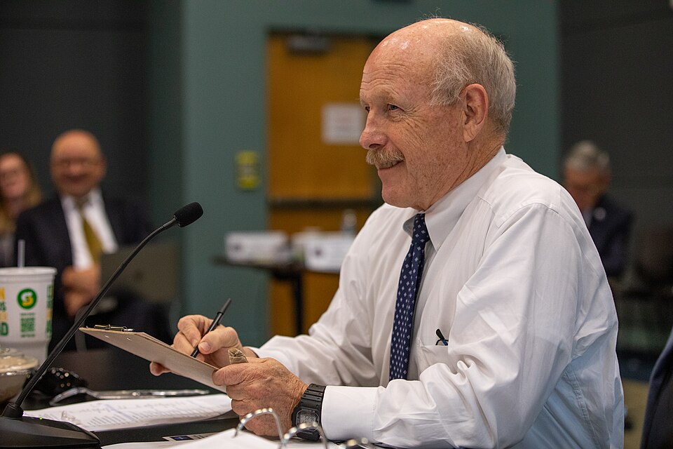 Ken Bowersox, associate administrator, Human Exploration and Operations Mission Directorate, NASA Headquarters, participates in NASA’s SpaceX Crew-7 Flight Readiness Review at Kennedy Space Center on Monday, Aug. 21, 2023. The mission is targeted to lift off from the Florida spaceport’s Launch Compl