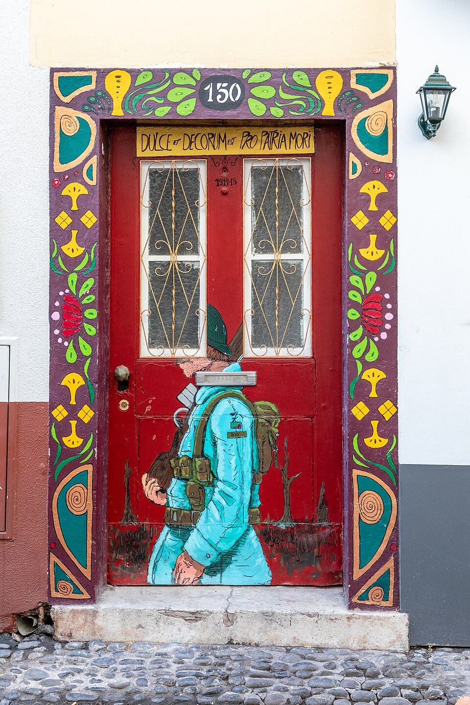 Artistically designed front door “Rua de Santa Maria 150” (The arT of oPEn doORs), Funchal, Madeira, PortugalThe project “artE das pORtas Abertas” in Rua de Santa Maria and its side streets in Funchal is an art project by various artists that aims to open doors to art and culture. These art interven