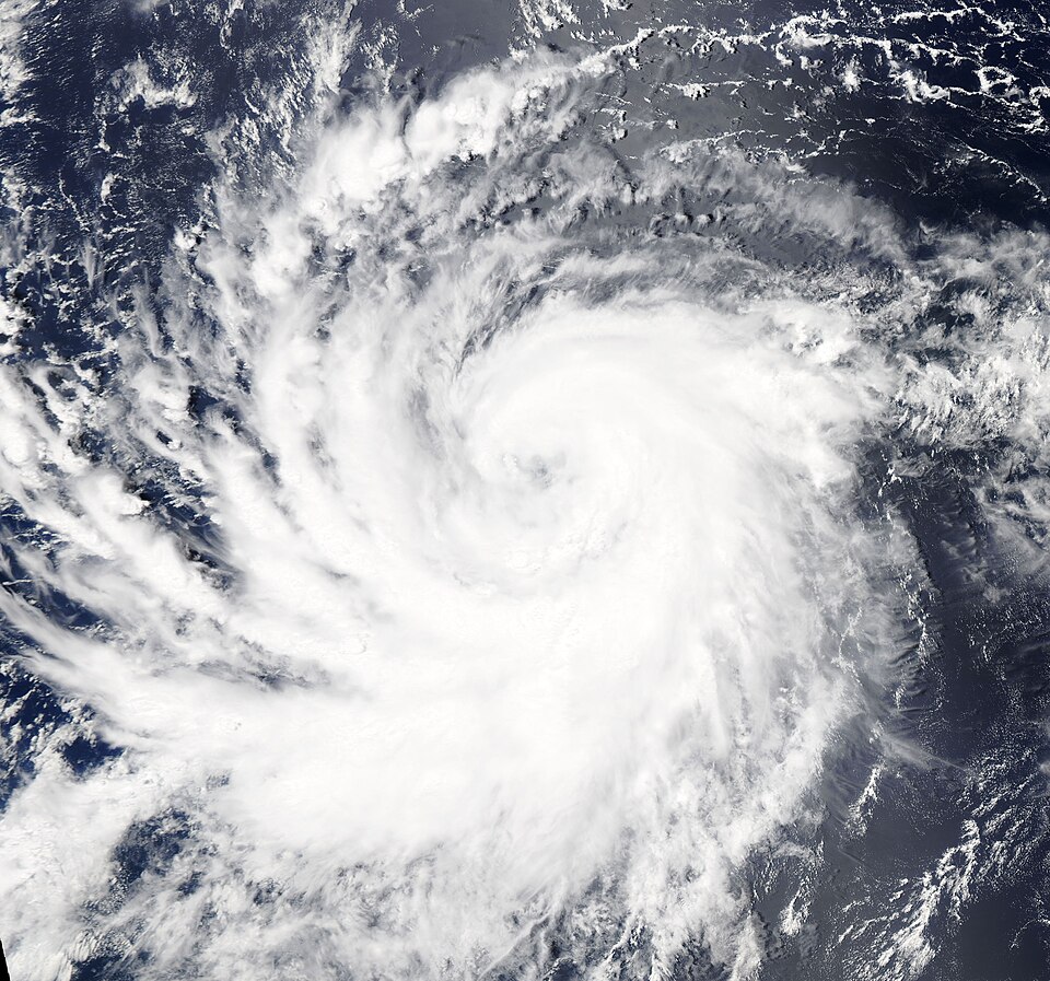 Hurricane Lane was rapidly intensifying when NASA’s Aqua satellite passed overhead in mid-August 2018. The Moderate Resolution Imaging Spectroradiometer (MODIS) on board that satellite acquired a true-color image of the storm on August 16. Lane sported a cloud-filled eye and a distinct apostrophe sh