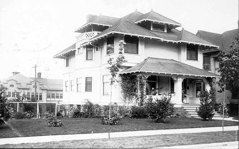 Written on verso of image: Residence of Hilda Gaches[?]
Note per researcher July 2011: This was the home of George and Louisa Gaches and their children including Hilda Gaches at 5023 Fifteenth Avenue Northeast, Seattle. King County records show it built in 
1910. The actual construction date is 1906