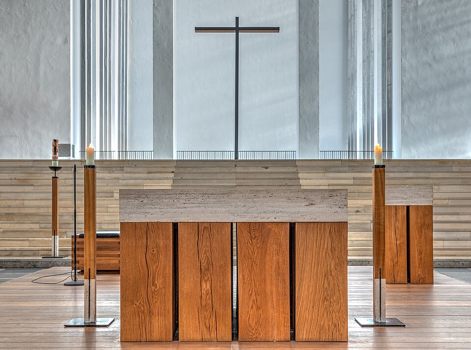 Altar at Holy Cross Church in Dülmen, North Rhine-Westphalia, GermanyThe Holy Cross Church is a Roman Catholic parish church that houses the tomb of the blessed mystic Anna Katharina Emmerick. It was built between 1936 and 1938 on Lüdinghauser Straße by church architect Dominikus Böhm as the second 