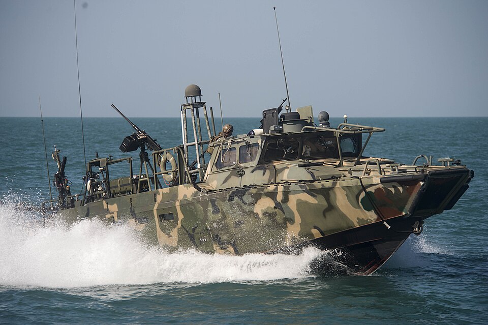 ARABIAN GULF (Oct. 26 2015) Riverine Command Boat (RCB) 802, assigned to Combined Task Group (CTG) 56.7, conducts patrol operations in the Arabian Gulf. RCBs were originally used in shallow-water and tropic environments, now joining operation in the U.S. 5th Fleet area of responsibility, these boats