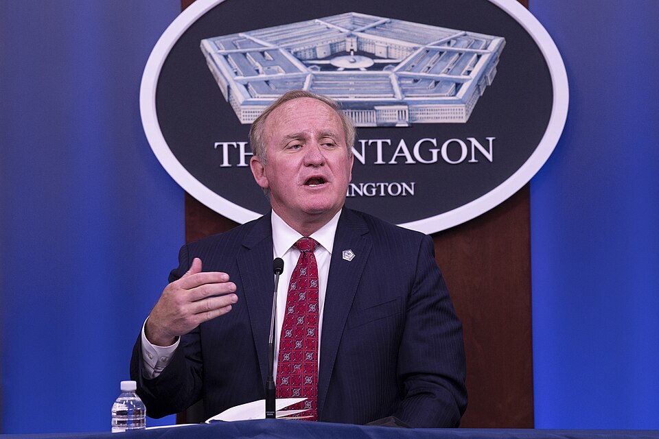 Director of Washington Headquarters Services Thomas Muir, answers questions during press briefing July 1, 2020 in the Pentagon Briefing Room to provide an update on the department's COVID-19 guidance.  (DoD photo by Marvin Lynchard)