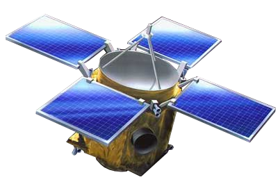 Artist's rendering, from NASA, of the NEAR Shoemaker spacecraft, in mission configuration. Originally christened the Near Earth Asteroid Rendezvous spacecraft, its mission was to investigate Near-Earth objects (NEOs), performing a flyby of the asteroid 253 Mathilde in 1997, and the very first in-orb
