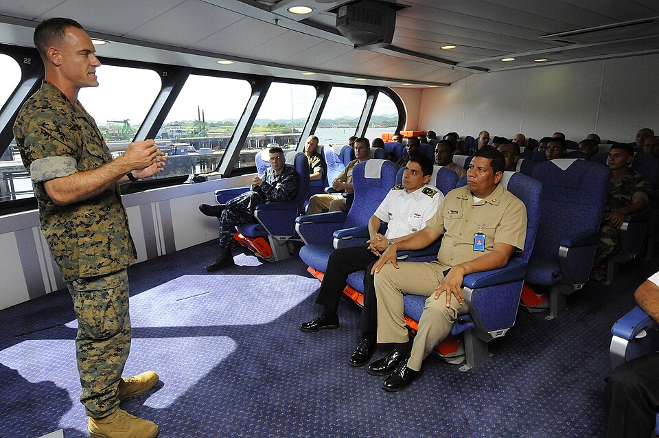 RODMAN-BALBOA, Panama (June 3, 2010) U.S. Marine Corps Capt. Etan Anthony, left, addresses Panamania