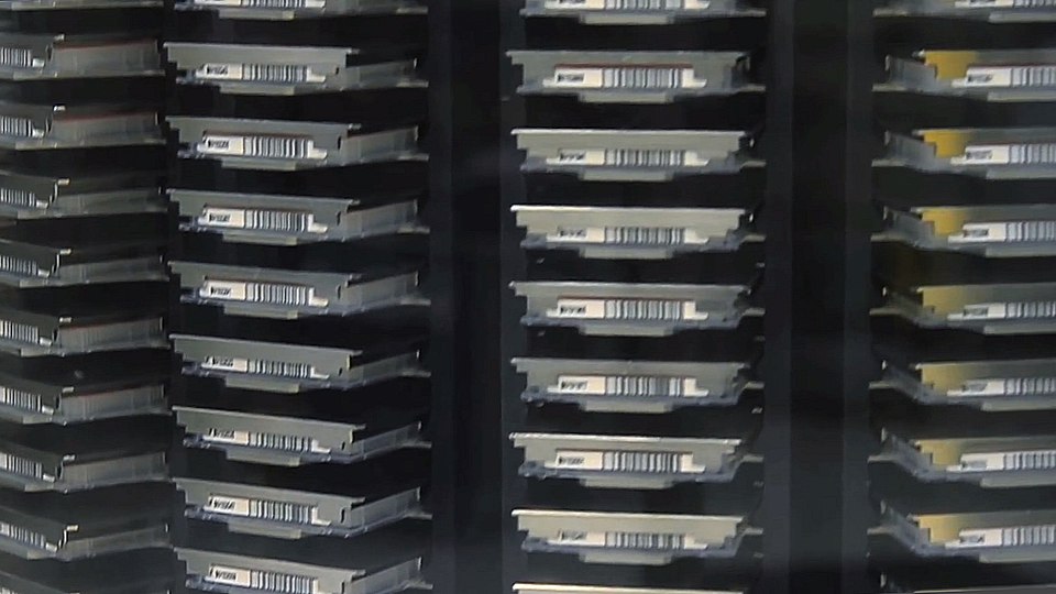 A carousel system to store assay plates used in high-throughput screening process. This image is from video titled "Using 3D Printing to Advance Science" created by NIAID.