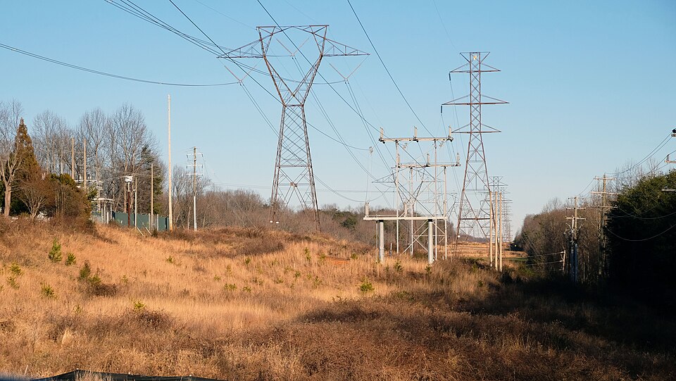 Power lines, microwave towers, electric lines and electric poles in Northern Va, USDA photo by Ken H