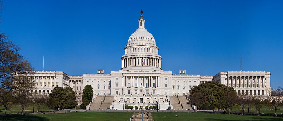 The western front of the United States Capitol. The Capitol serves as the seat of government for the United States Congress, the legislative branch of the U.S. federal government. It is located in Washington, D.C., on top of Capitol Hill at the east end of the National Mall. The building is marked b