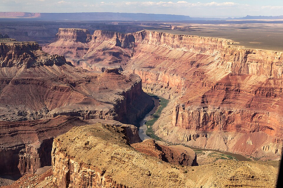 Aerial view of the Grand Canyon with the Colorado River north of Grand Canyon Village, Arizona, USAG