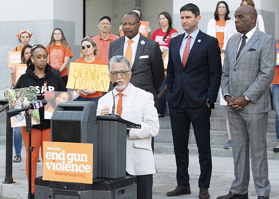 State Senator Anthony Portantino speaks on gun violence prevention.
