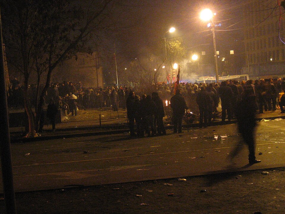 The 11th day of Armenian presidential election protests.  At 7:30 am, the peaceful "camp-in" protest