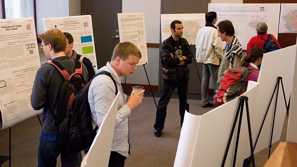 The poster session at the 17th International Symposium on Graph Drawing, Chicago, 2009.