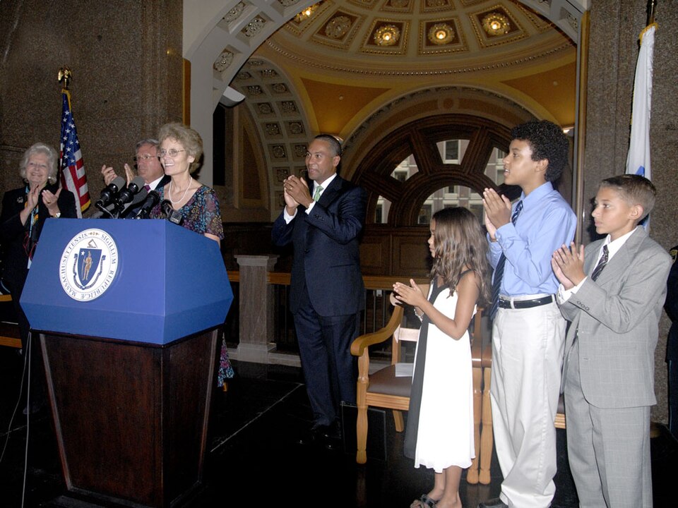 09.04.07 - Supreme Judicial Court Justice Sworn into Office
"On September 4, 2007, Governor Patrick swore in the newest Supreme Judicial Court Justice, Margot Botsford.  Hundreds gathered at the Essex County Courthouse in Boston to honor Judge Botsford."

Supreme Judicial Court Justice, Margot Botsf