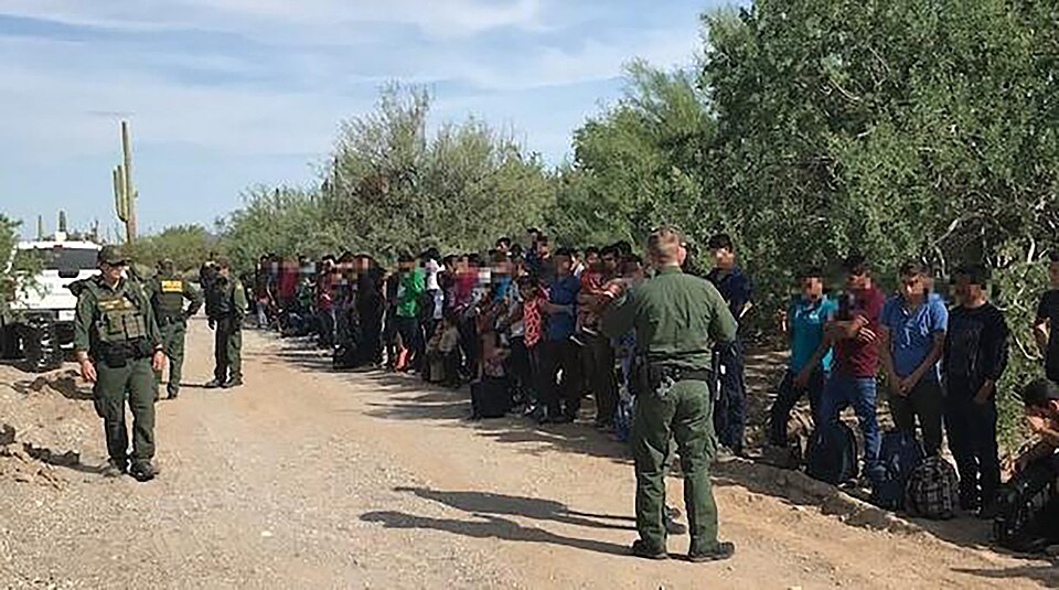 TUCSON, Ariz. – Ajo Station Border Patrol agents encountered a group of 128 illegal aliens several miles west of the Lukeville Port on Friday. Agents patrolling near the international border fence found the group, presumably brought to the border by human smugglers who remained in Mexico. The group 