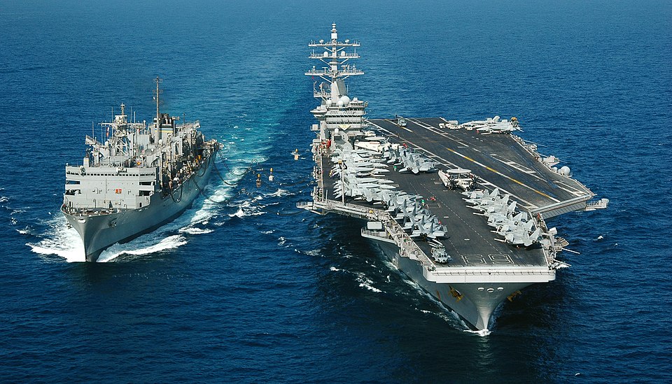 U.S. Naval Forces Central Command Area of Responsibility (Jan. 15, 2007) – The Military Sealift Command (MSC) fast combat support ship USNS Arctic (T-AOE 8) conducts an underway replenishment with the Nimitz-class aircraft carrier USS Dwight D. Eisenhower (CVN 69). Eisenhower and embarked Carrier Ai