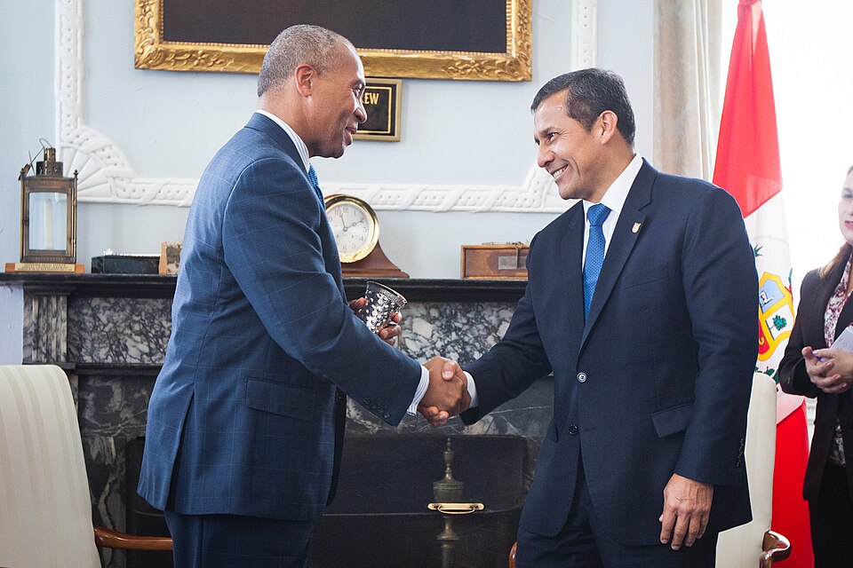 Wednesday, June 12, 2013 - Governor Patrick welcomes President Ollanta Humala of Peru to the State House.
(Photo: Eric Haynes / Governor's Office)