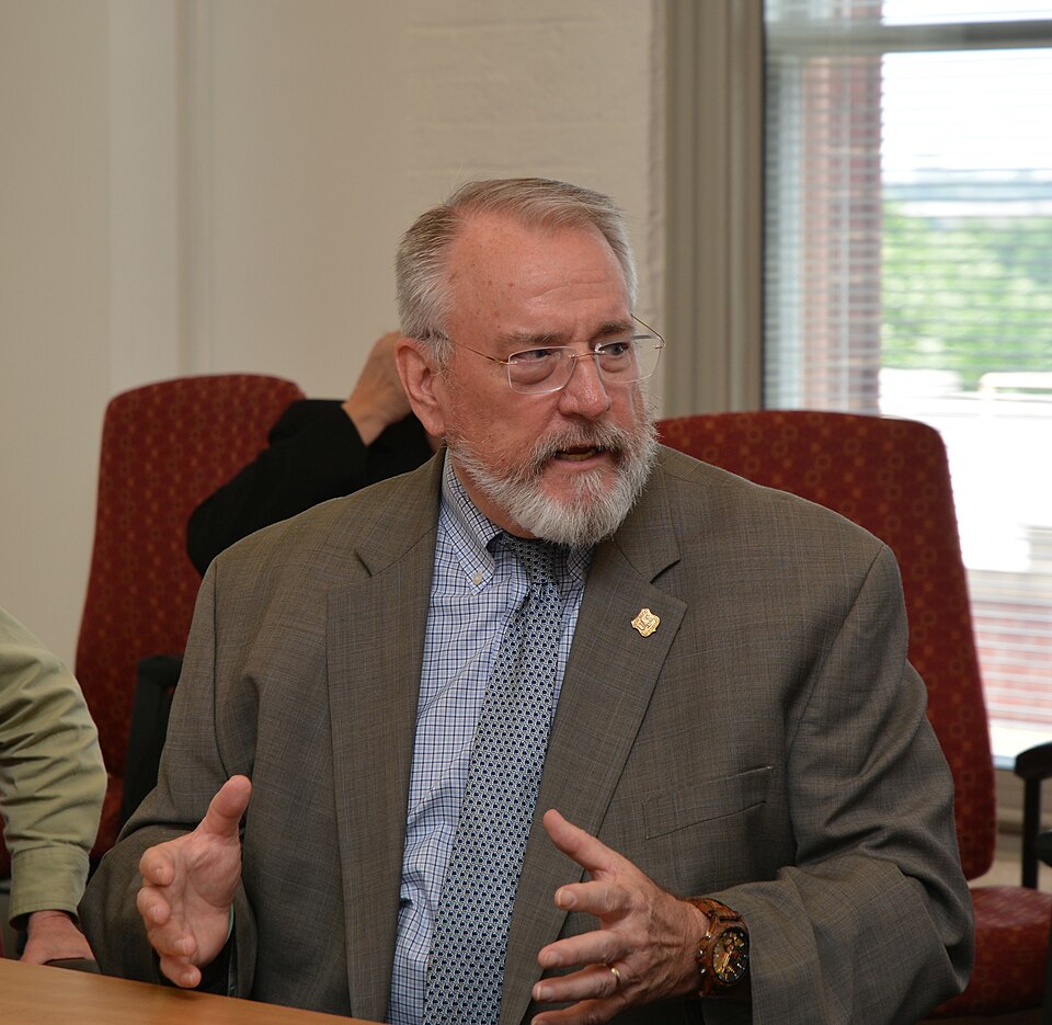 Steve Koehn, Director, Cooperative Forestry, welcomes attendees to the meeting. American Loggers Council and USDA Forest Service MoU Signing, Chief’s conference room. Forest Service Headquarters, Sidney R. Yates Federal Building, Washington, DC. 
(USDA Forest Service photo by Dominic Cumberland)