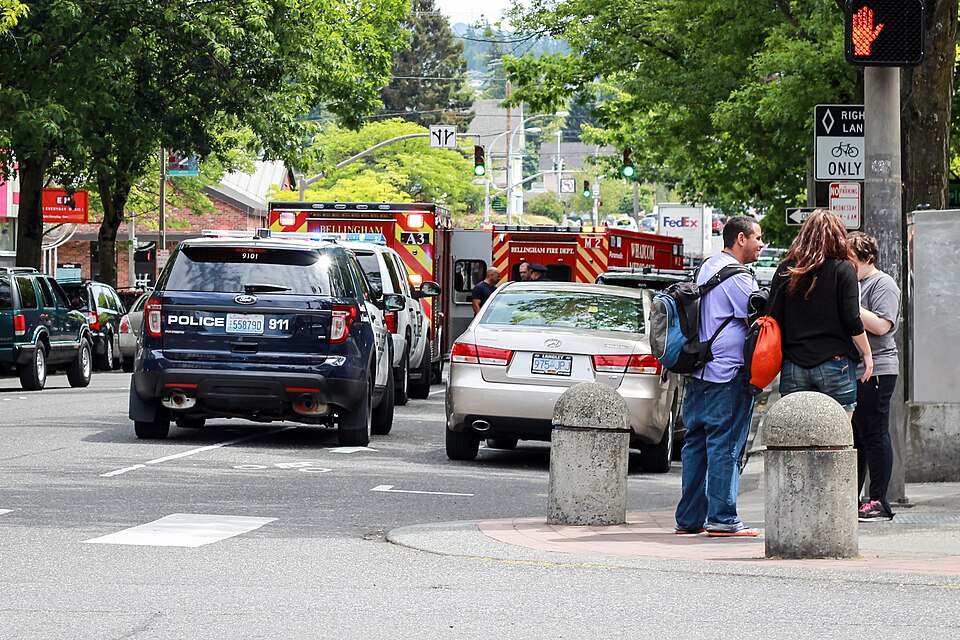Emergency responders on scene after a man reportedly entered a UPS truck and later punched a bicycle officer. All accounts list the officer as okay.

Article by Bellingham Herald: www.bellinghamherald.com/news/local/crime/article25204021...