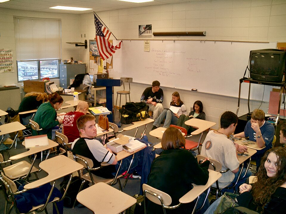 Students in a high school classroom in North Carolina