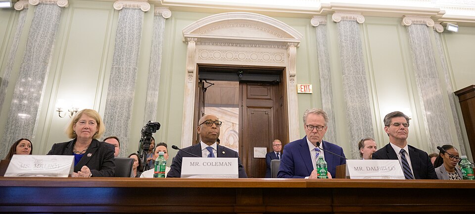 NASA Deputy Administrator Pam Melroy, left, Federal Aviation Administration Associate Administrator for Commercial Space Transportation Kelvin Coleman, National Oceanic and Atmospheric Administration, Director, Office of Space Commerce, Richard Dalbello, and Deputy Assistant Secretary of Defense for
