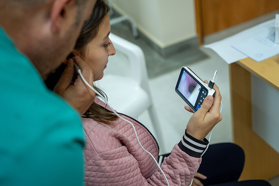 U.S. Air Force Lt. Col. Ricardo Sequeira, pediatric physician assigned to Transportation Command, Scott Air Force Base, Ill., examines a patient’s ear canal during AMISTAD 24 in Filadelfia, Paraguay, Aug. 6, 2024. AMISTAD brings U.S. military health professionals together with partner nation medical