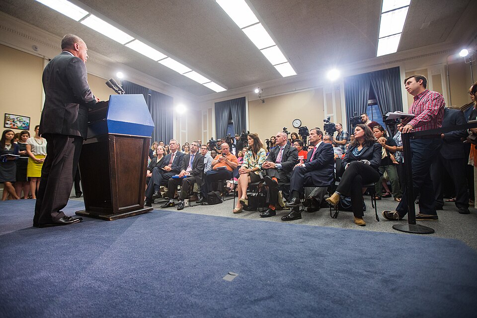 Friday, July 18, 2014 - Governor Patrick holds a press conference in the Press Briefing Room at the State House to discuss the possible sheltering of unaccompanied minors from the southern U.S border in Massachusetts. (Photo: Eric Haynes / Governor’s Office)