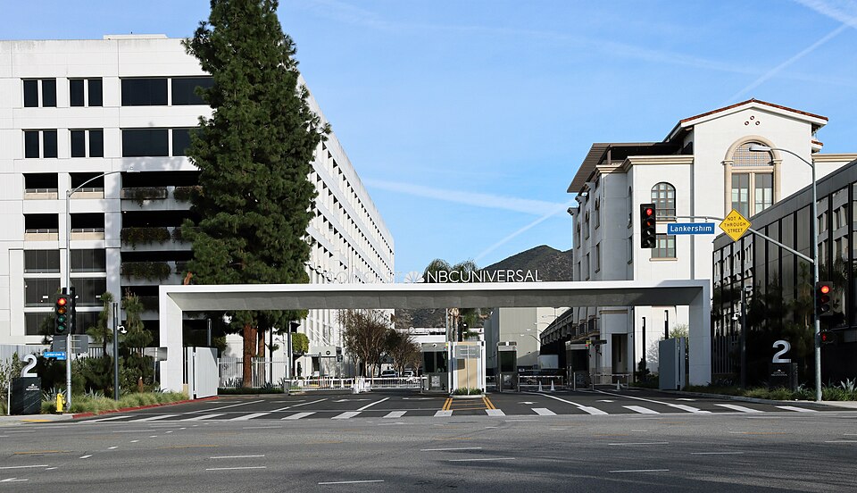 Gate 2 at the Universal Studios Lot, as it appears when closed on the weekends.  Photographed by user Coolcaesar on February 16, 2025.