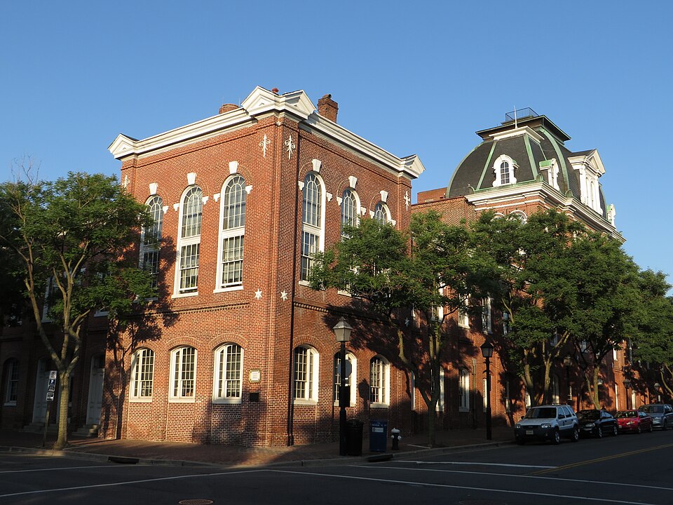 The Alexandria City Hall also known as the Alexandria Market House &amp; City Hall, in Alexandria, Virginia, is a building built in 1871 and designed by Adolph Cluss. It was listed on the U.S. National Register of Historic Places in 1984. The site was originally a market from 1749 and courthouse fro