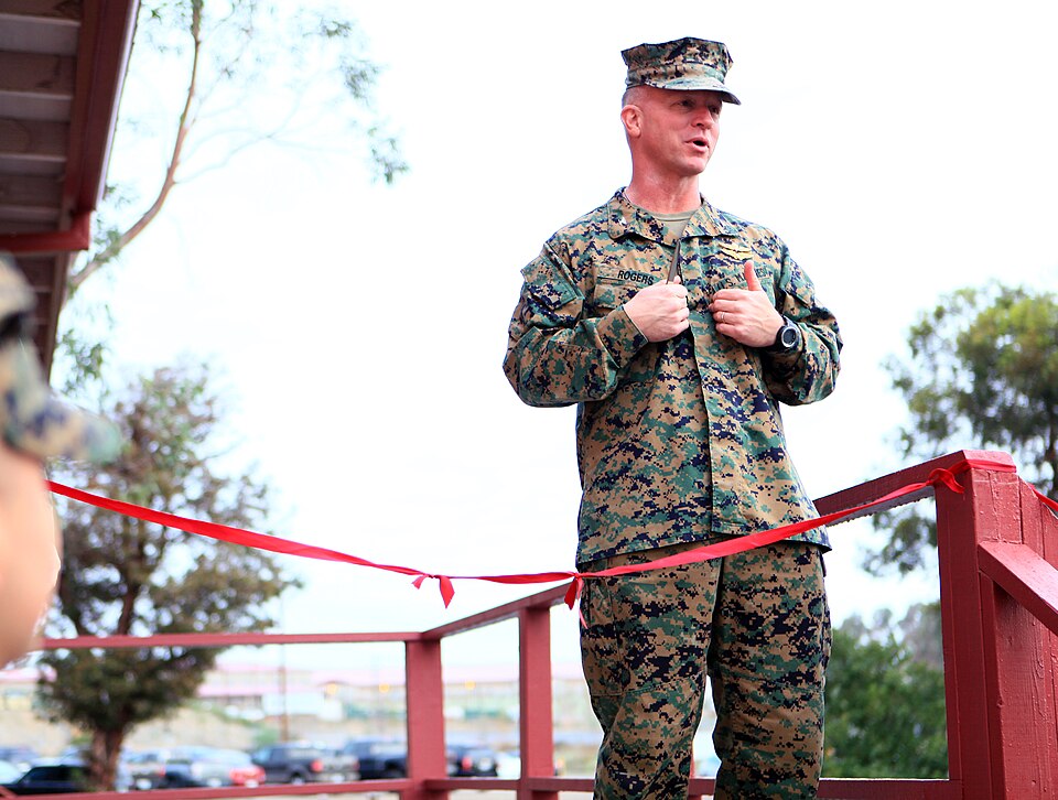 Col. Philippe D. Rogers, commanding officer, Headquarters Support Battalion, Marine Corps Base Camp Pendleton, talks to Marines at the Camp Pendleton Volunteer Income Tax Preparation center during a ribbon cutting ceremony held at Mainside, building 1687, Jan. 19. The Volunteer Income Tax Assistance