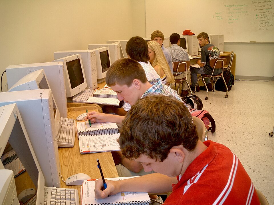 Students in a high school classroom in North Carolina