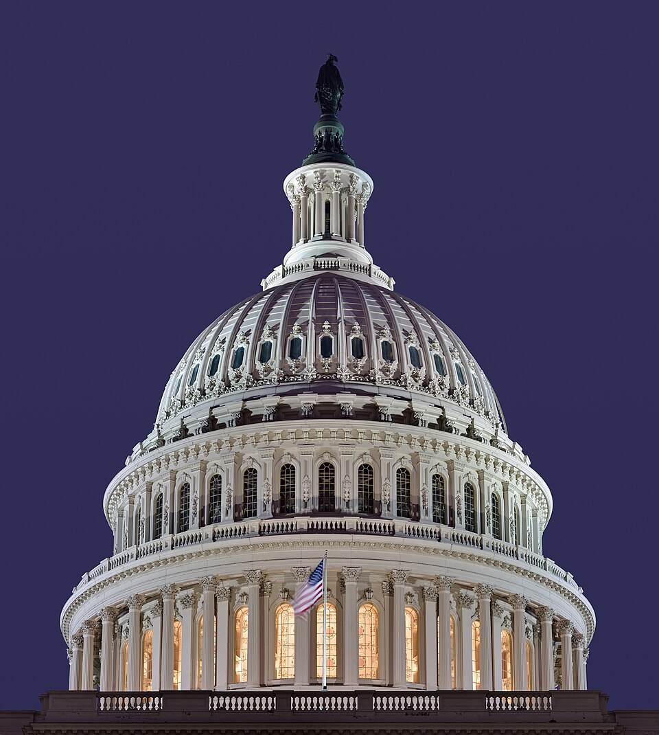 The dome of the US Capitol building.