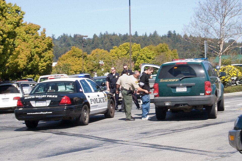 While driving Northbound on Highway 17 this morning, I noticed Highway Patrol, Scotts Valley PD, and Sheriff's Office vehicles at the exits looking for someone. I turned on my scanner just as they had announced the suspect vehicle in sight on Highway 17 north, he exited Mount Hermon Rd. in Scotts Va