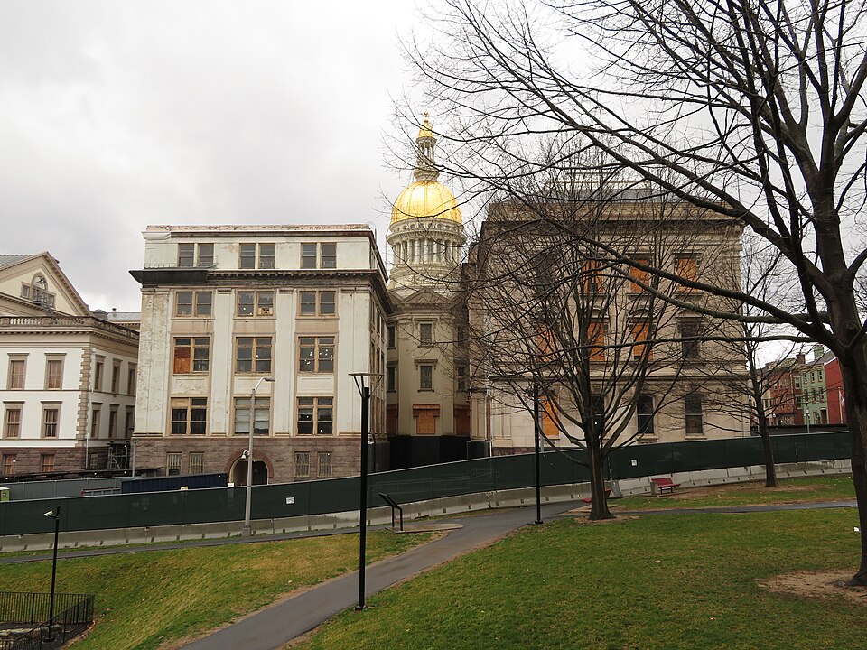 The New Jersey State House is located in Trenton and is the capitol building for the U.S. state of New Jersey. Built in 1790, it is the third-oldest state house in continuous legislative use in the United States; only the Maryland State Capitol in Annapolis and the Virginia State Capitol in Richmond