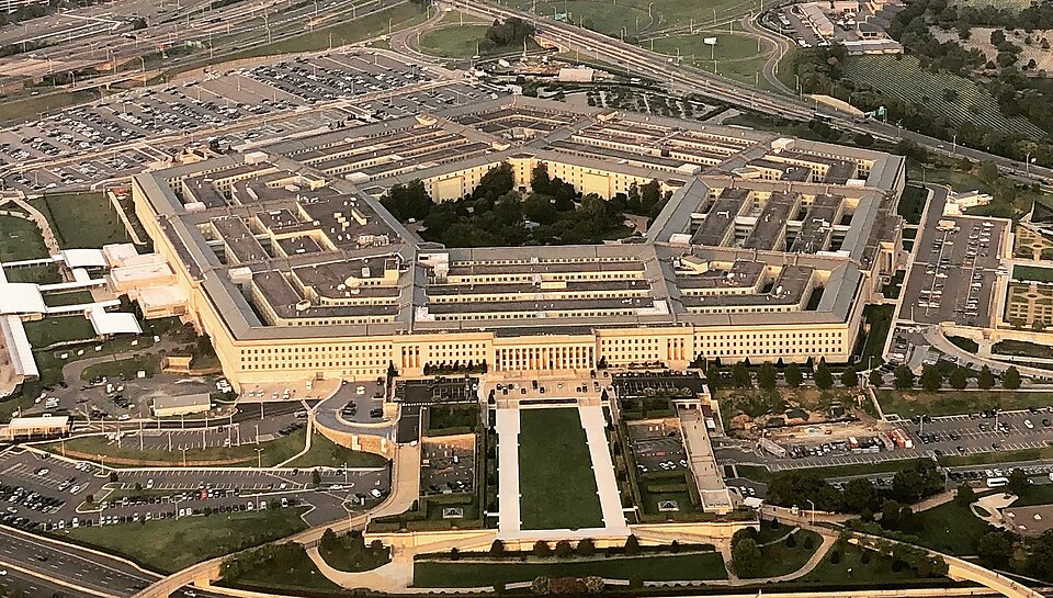 The Pentagon, the Headquarters of the US Department of Defense. Photo was taken from a commercial airliner during the early morning sometime in September 2018.