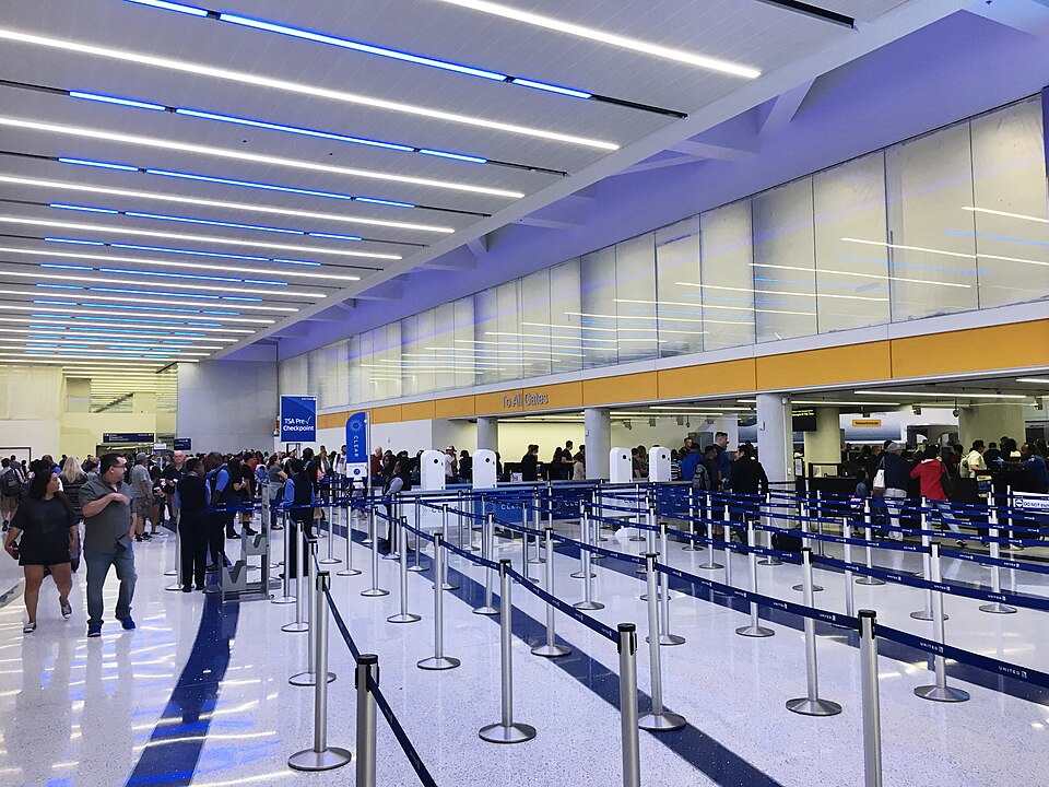United Airlines' new central security checkpoint in terminal 7 at Los Angeles International airport.