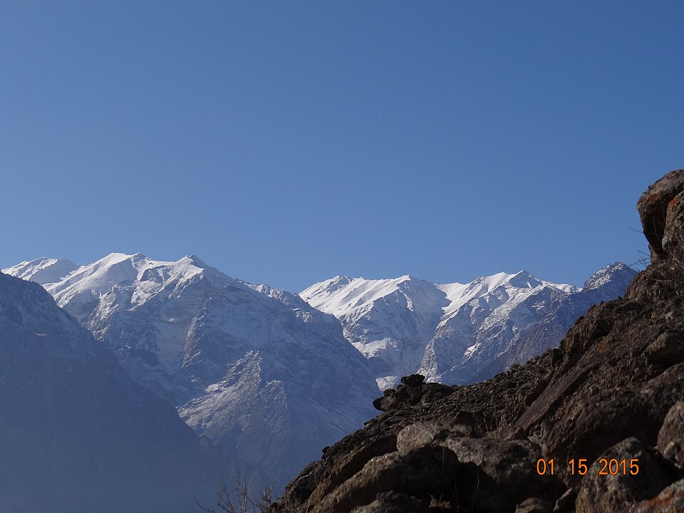 mountains of Himalayas covered with snow.
