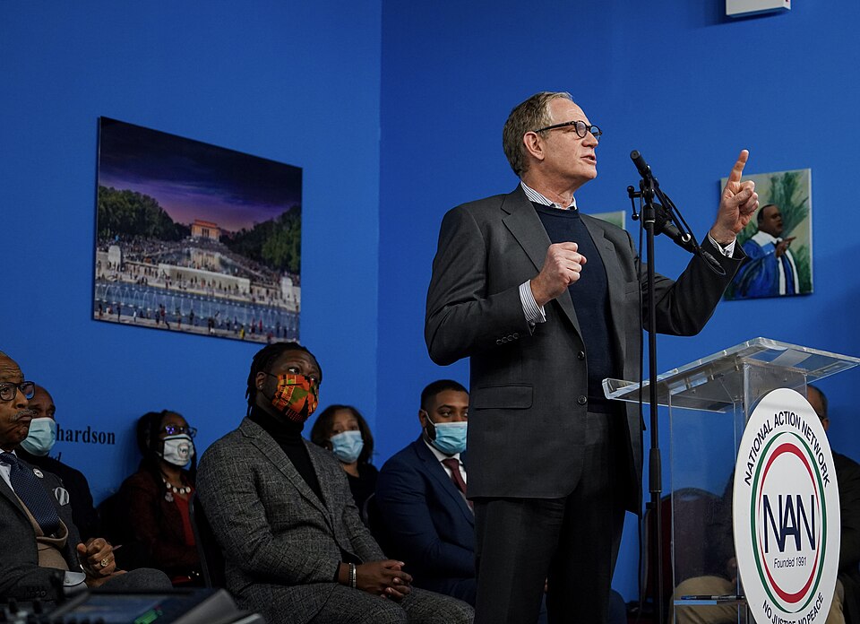 MTA Chair &amp; CEO Janno Lieber speaks at the National Action Network House of Justice Saturday Morning Rally on Sat., January 22, 2022, with Rev. Al Sharpton.

(Marc A. Hermann / MTA)