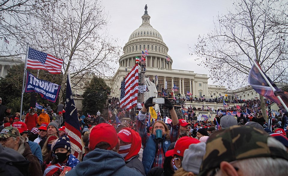 Outside during the US Capitol during the January 6, 2021 attack on the building