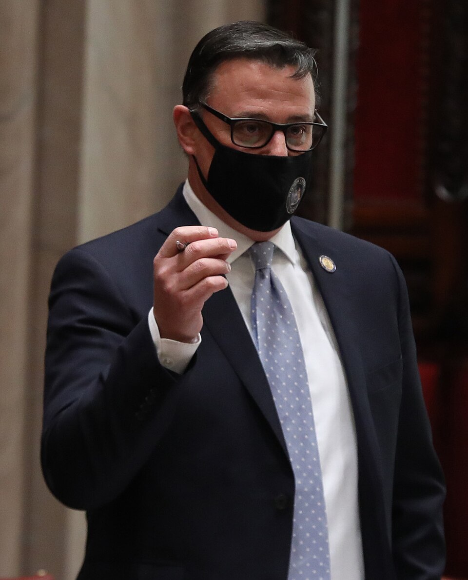 speaks on a bill during the legislative session.
NYS Senate Chamber, Capitol Building, Albany, NY

Photo courtesy of NYS Senate Media Services