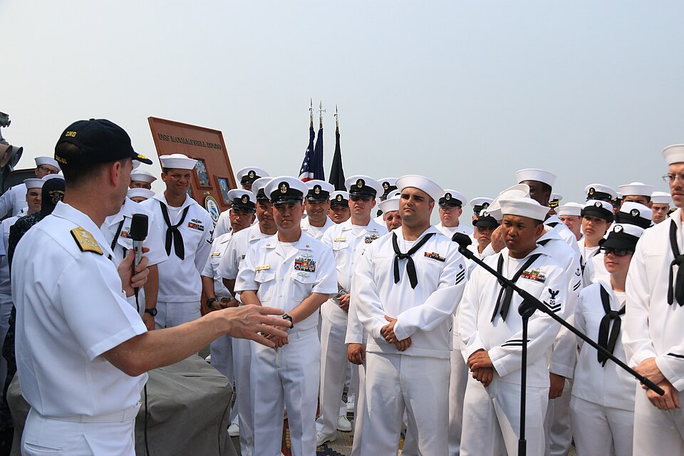 160206-N-JU970-381 VISAKHAPATNAM, India (Feb. 6, 2016) Chief of Naval Operations (CNO) Adm. John Richardson visits the Arleigh Burke-class guided missile destroyer USS McCampbell (DDG 85) during India's International Fleet Review (IFR) 2016. IFR 2016 is an international military exercise hosted by t