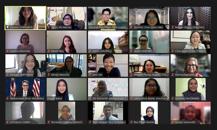 Kuala Lumpur – On Wednesday 13 October 2021, the program “Creating Agents for Change” was launched by U.S. Ambassador to Malaysia Brian D. McFeeters, Selangor State Executive Councillor for Health, Unity, Women and Family Empowerment, YB Dr. Siti Mariah Mahmud, and activist Datin Paduka Marina Mahat