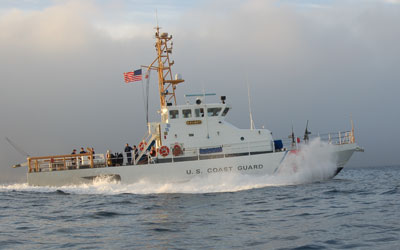 USCGC HALIBUT (WPB 87340) was built at Bollinger Shipyards in Lockport, Louisiana and was commissioned on April 26, 2002 in Marina Del Rey, California. HALIBUT replaced USCGC POINT BRIDGE (WPB 82338), an 82 foot patrol boat that had been stationed in Marina Del Rey since 1964. HALIBUT is a member of