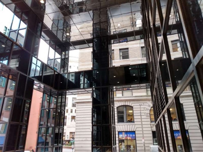 Exchange Place is a modern skyscraper located at 43–53 State Street or 1 Exchange Place, between Congress and Kilby Streets, in the Financial District of Boston, Massachusetts. Built in 1981–1985, it is Boston's 14th tallest building, standing 510 feet (155 m) tall, and containing 40 floors. It rise