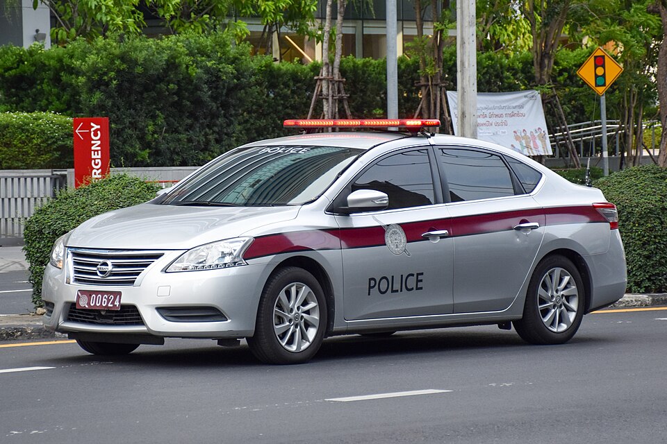 Royal Thai Police, Metropolitan Police Bureau, Nissan Sylphy patrol car.