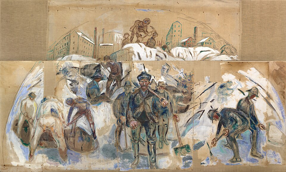 Workers on the Building Site. Draft for a Decoration of Oslo City Hall