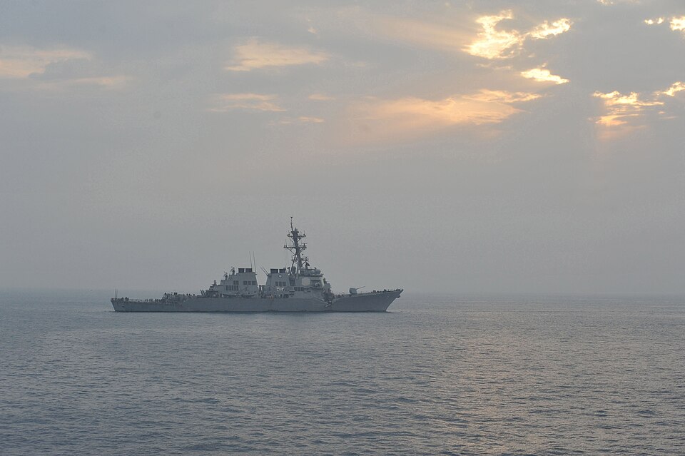 ARABIAN GULF (Aug. 12, 2012) Guided-missile destroyer USS Porter (DDG 78) was damaged in a collision with the Japanese owned bulk oil tanker M/V Otowasan in the Strait of Hormuz. No personnel on either vessel were reported injured. Porter is on a scheduled deployment to the U.S. 5th Fleet area of re